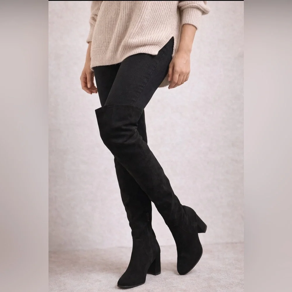 Steve Madden Black Over the Knee Boots